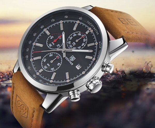 Binya Outdoor Sports Three-Eye Belt Men's Watch - Image 2