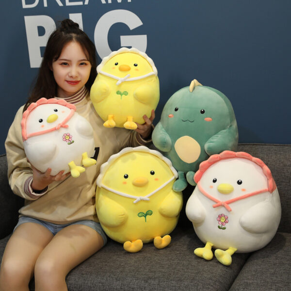 Animal Little White Chicken Pillow Dinosaur Doll Plush Toy - Image 5