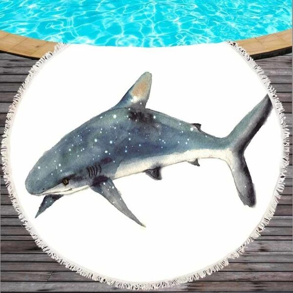 Marine Life Round Printed Beach Towel - Image 5