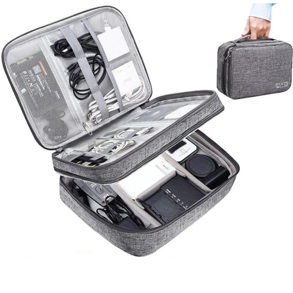 Electronics Organizer Travel Cable Organizer Bag Waterproof Portable Digital Storage Bag Electronic Accessories Case Cable Charger Organizer Case Multifunctional Waterproof Storage Bag - Image 2