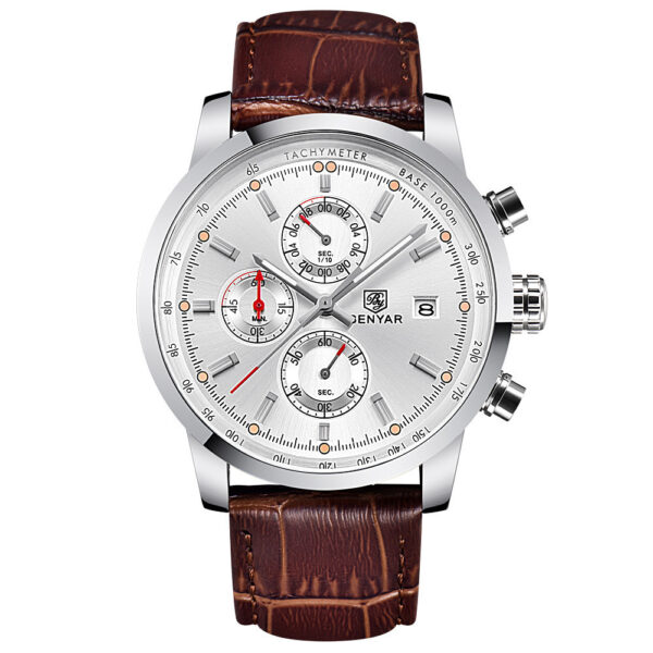 Binya Outdoor Sports Three-Eye Belt Men's Watch